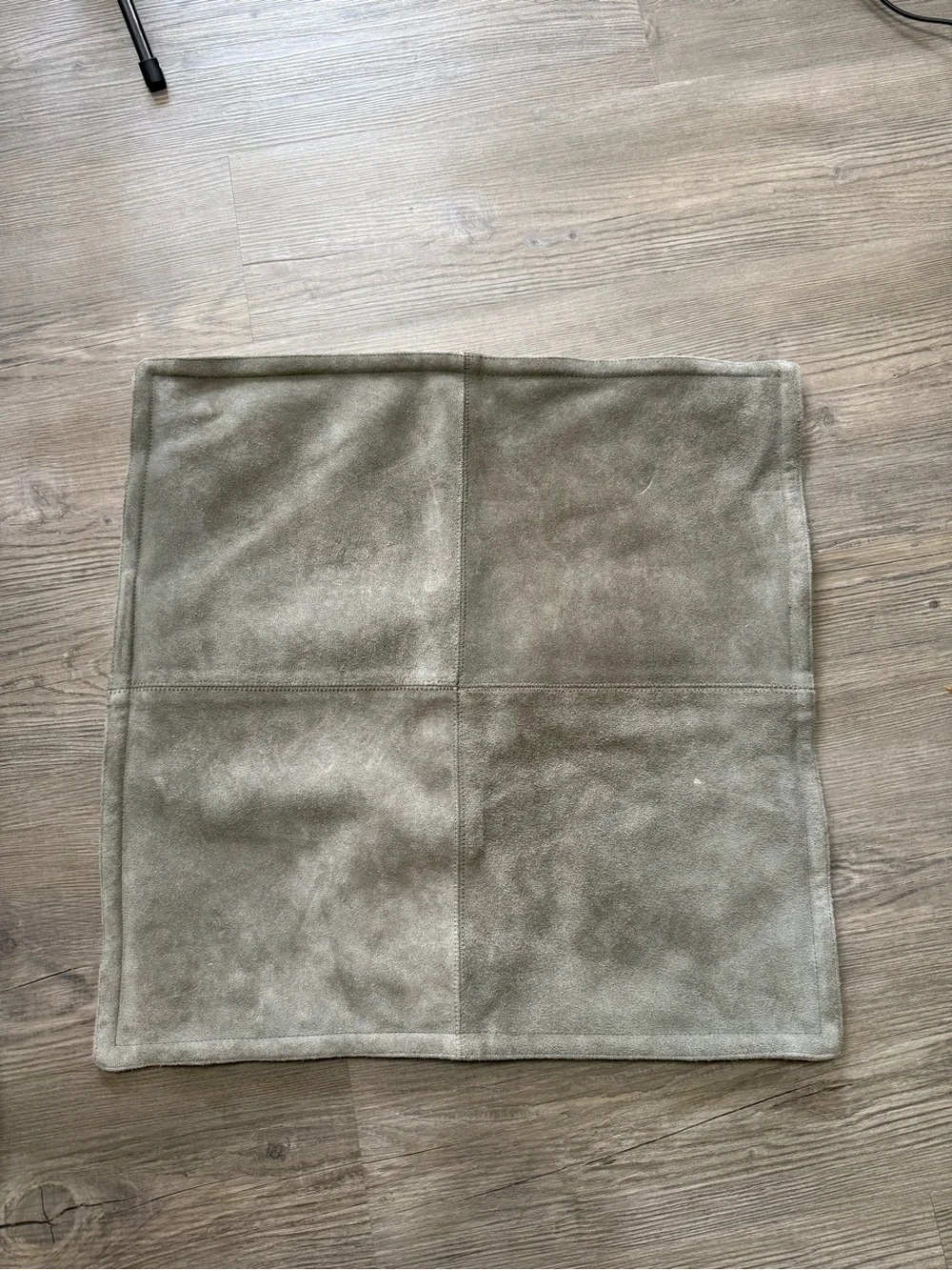 Pottery Barn All Leather Gray Pillow Case Cover 21X21”